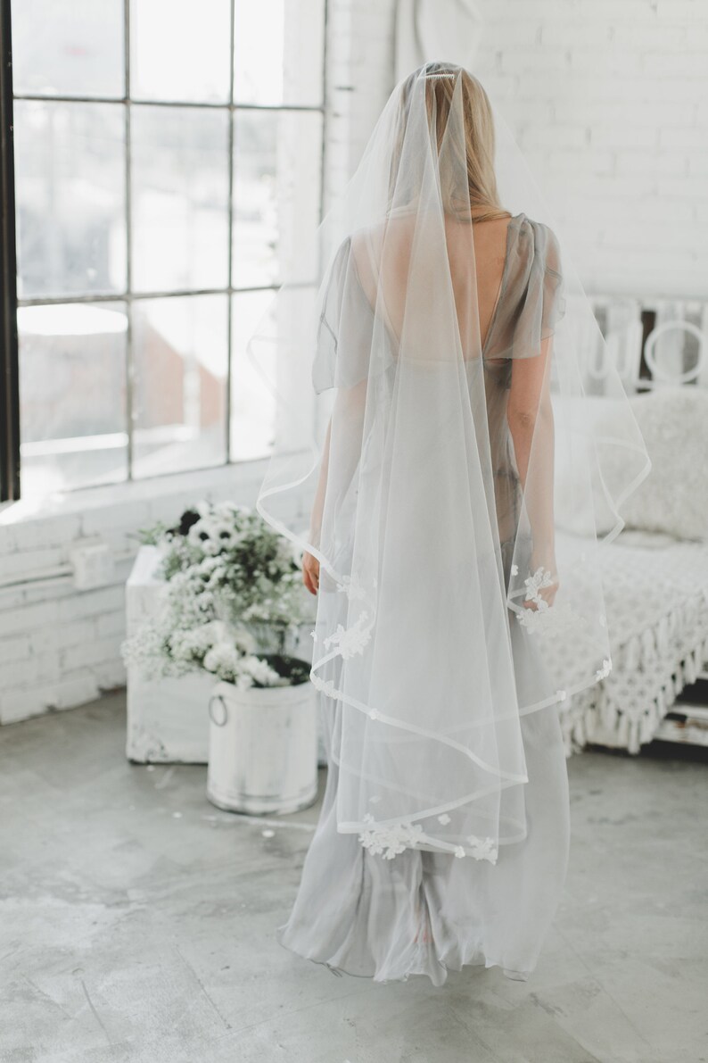 Lace Drop Veil Horsehair Veil 3D Lace Bridal Veil Partial Etsy