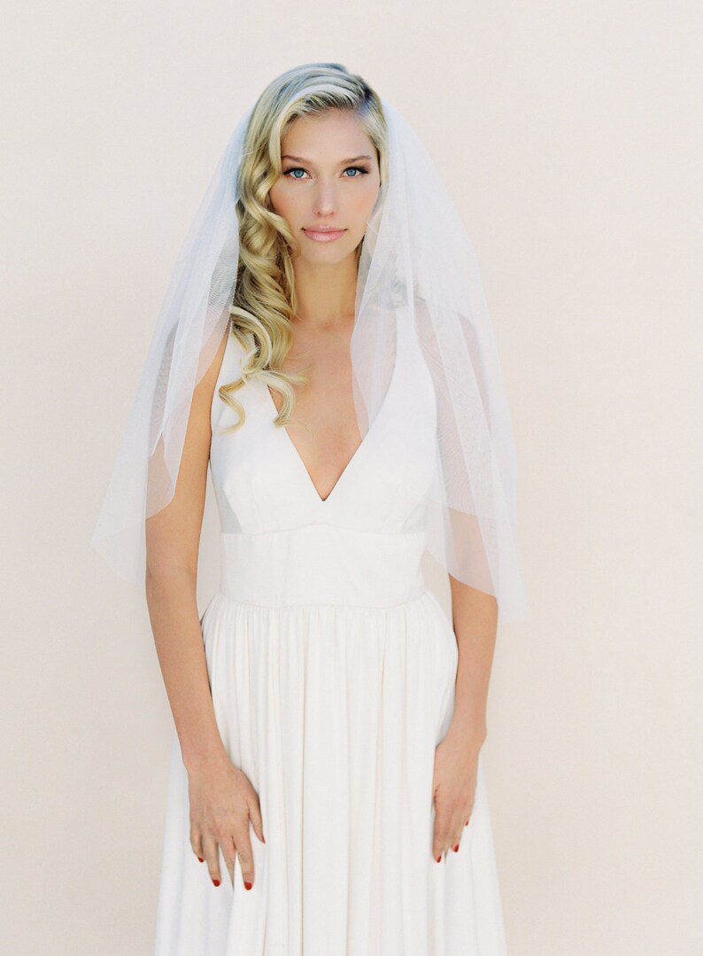 Bridal Veil English Net Veil Ivory Veil Two Tier Veil One Etsy