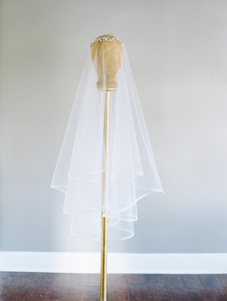 Horsehair Trim Veil Drop Veil Ivory Horse Hair Bridal Veil Etsy