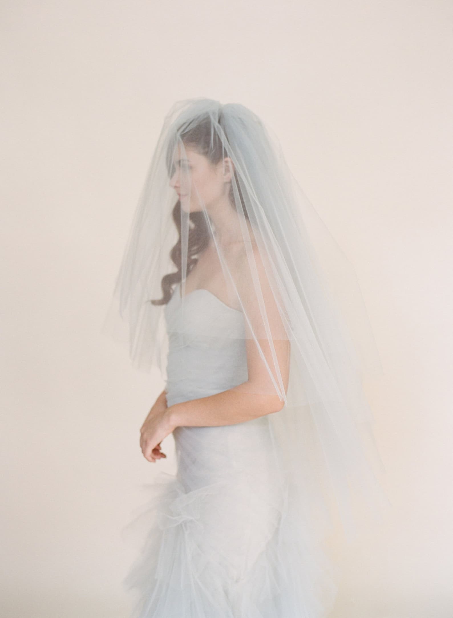 Gray Wedding Veil Bridal Veil Ballet Length Tulle Veil Etsy