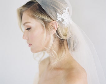 Lace Juliet Cap Veil-Boho Veil-1920s Bride-Bohemian Veil-Lace Bridal Veil-Chapel Length Veil-Veiled Beauty-Soft Wedding Veil 1625