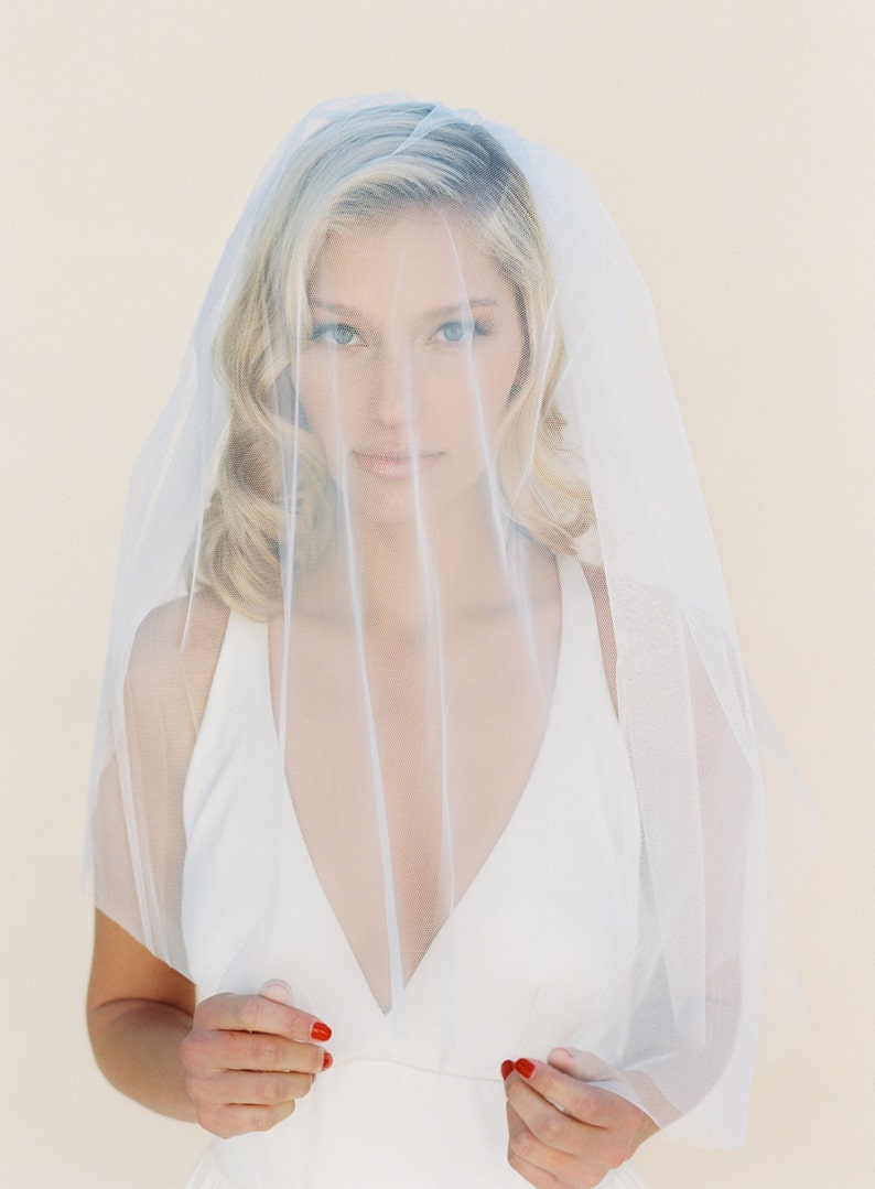 Bridal Veil English Net Veil Ivory Veil Two Tier Veil One Etsy