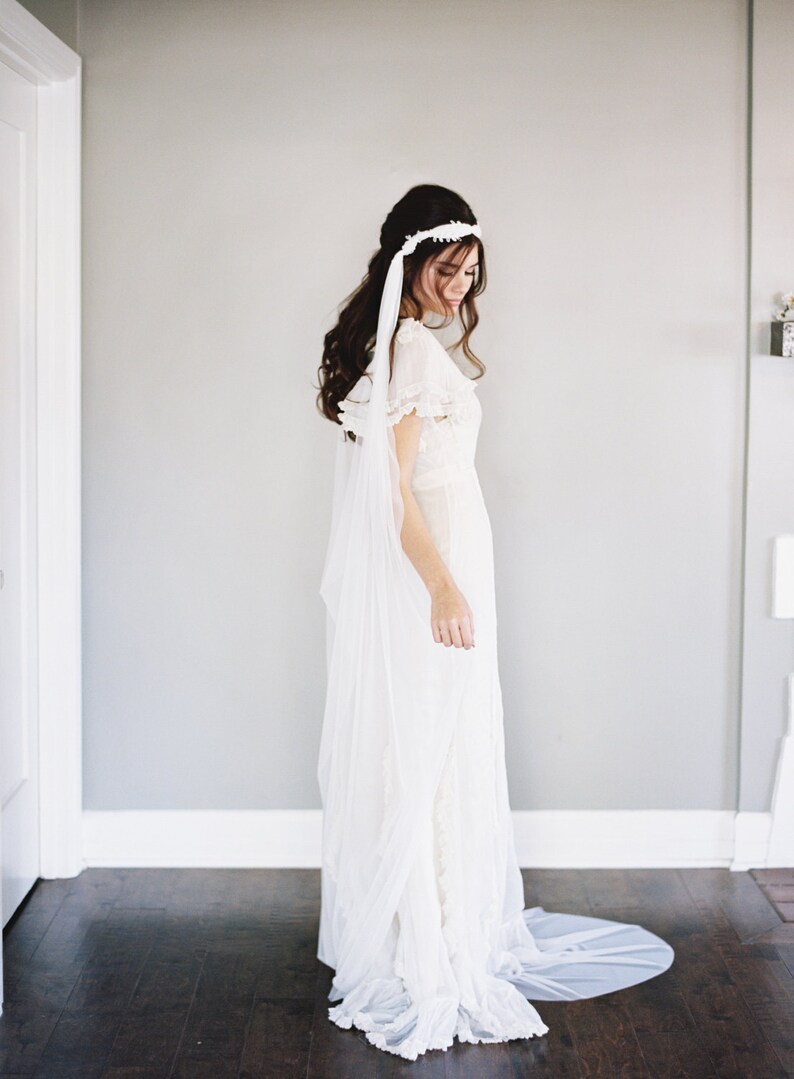 Draped Veil Swoop Veil English Net Veil Wedding Veil Lace Etsy