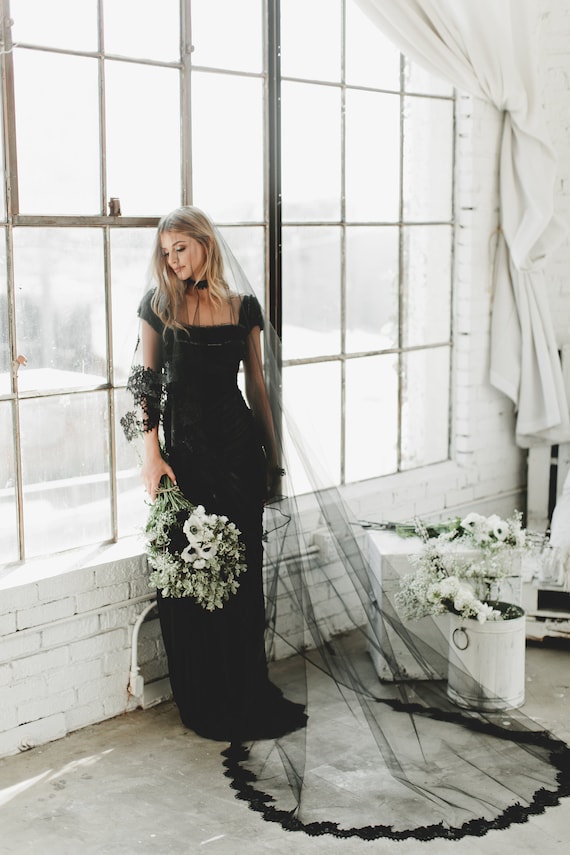 Black Lace Trim : Gothic Bride - Bridal Fabrics