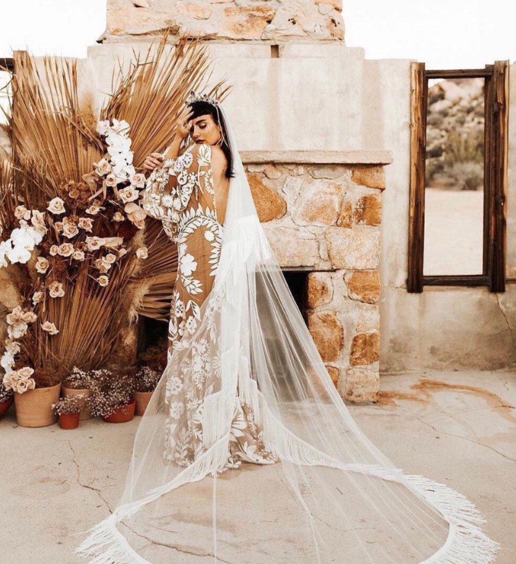Drop Veil With Fringe Trim|custom Veiled Beauty Veil|soft Tulle