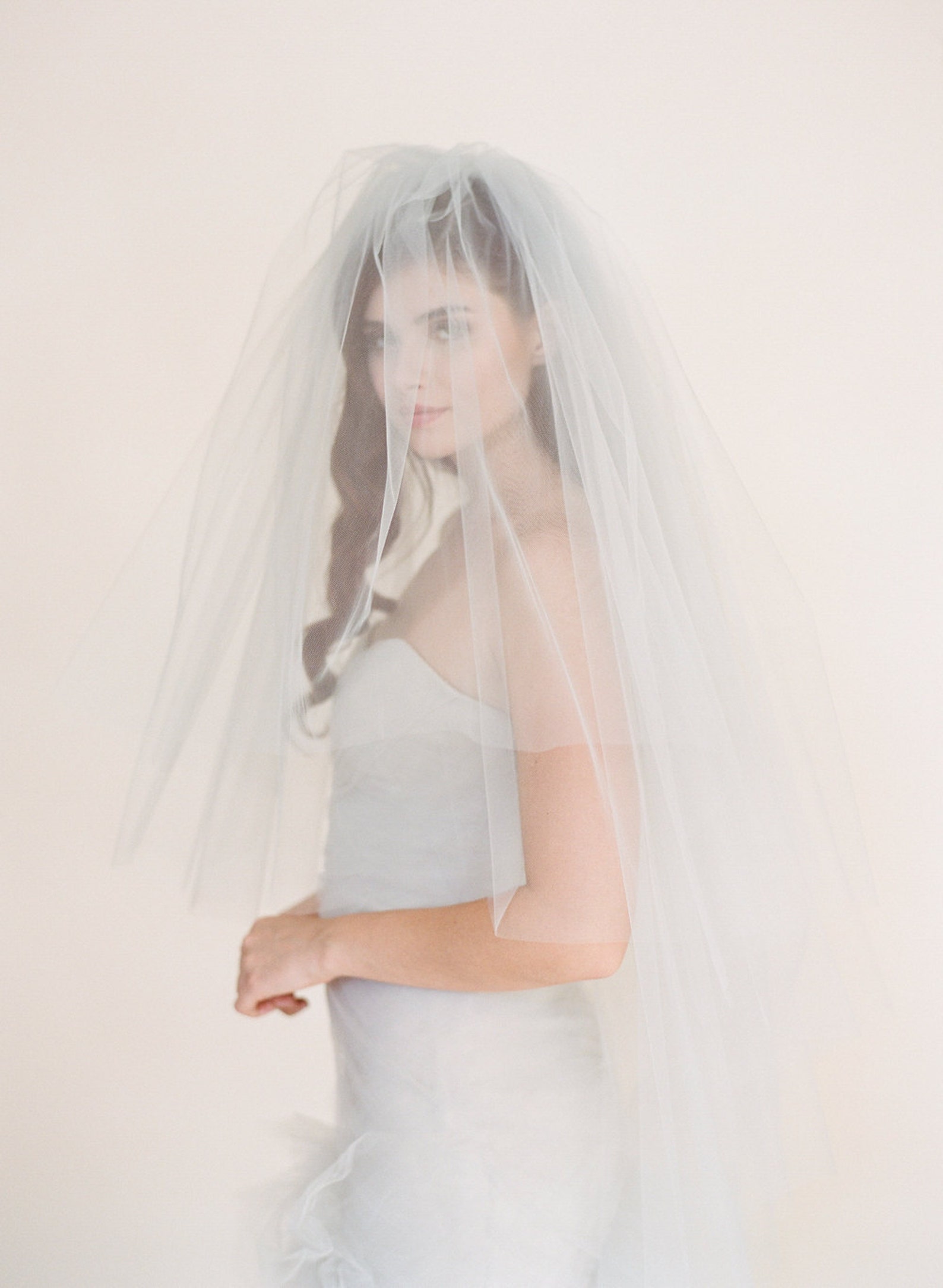 Gray Wedding Veil Bridal Veil Ballet Length Tulle Veil Etsy