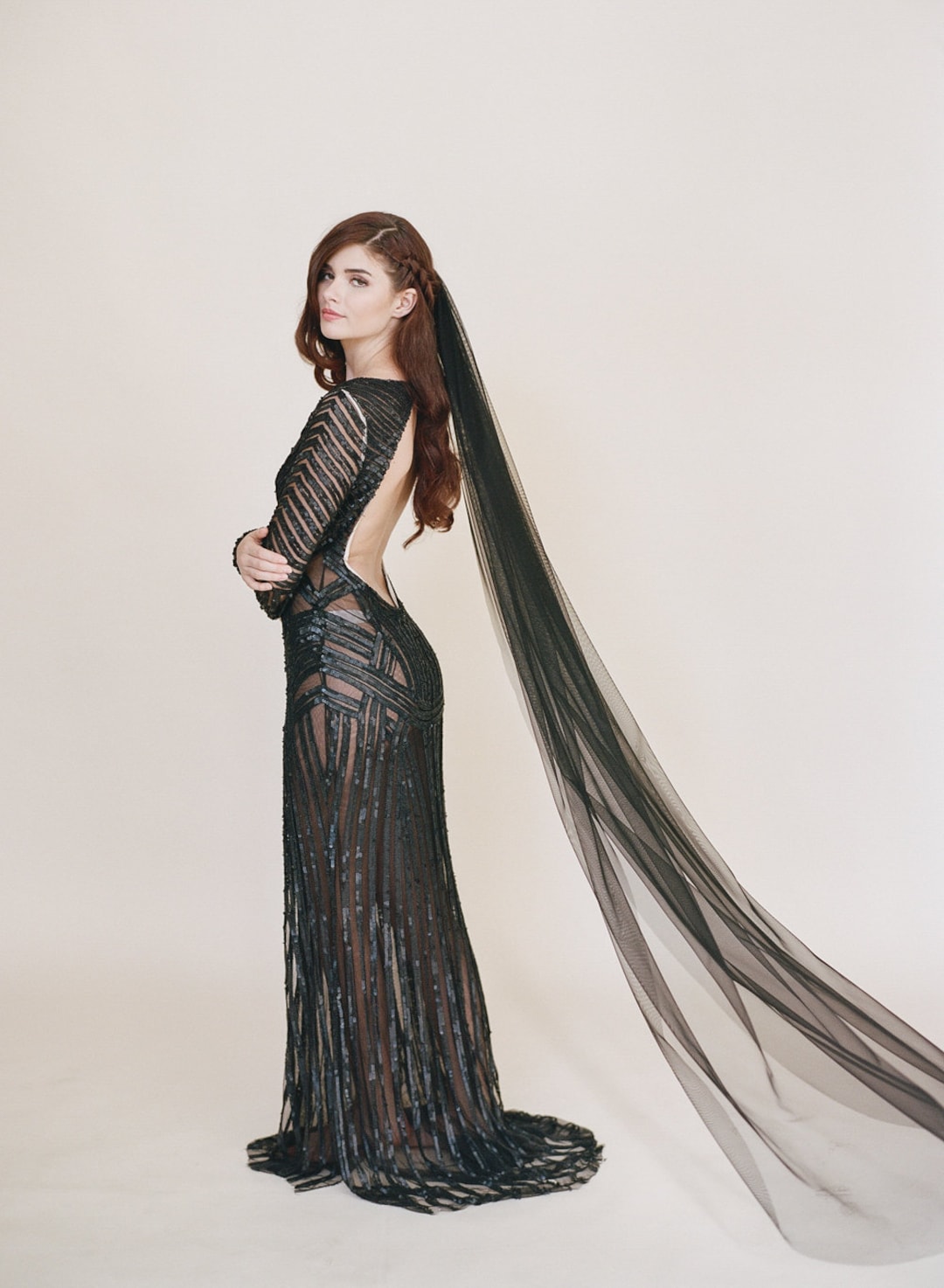 Black English Net Bridal Wedding Veil il_1080xN.3410902987_m3wn.jpg main image 2