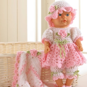 Baby Brianna 15&quot; Doll Crochet Pattern Download,Crochet Doll Dress,Crochet Easter Pattern For Dolls,Crochet Doll Accessories,Crochet Afghan