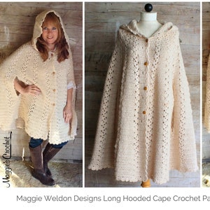 Long Hooded Cape Crochet PDF,Download Crochet Pattern,Hooded Cape,Crochet Pattern PDF,Crochet Cape pdf,Intermediate Crochet Pattern,Cape pdf image 1