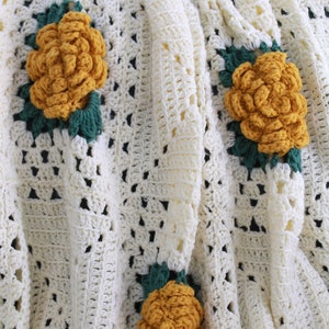 Fashion Rose Afghan Crochet Pattern PDF Download,yellow Rose Crochet ...