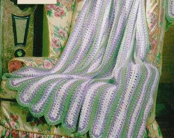 Patrón de manta de crochet Shell Mile-A-Minute (Descarga PDF)