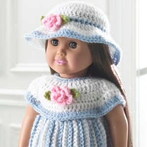 Little Miss Rosalie 18" Doll Outfit Crochet Pattern PDF Download,18 Inch Doll Fashion,Doll Clothes Crochet Pattern,AG Doll Crochet Dress PDF