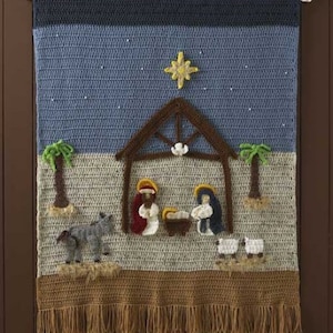 Nativity Afghan & Wall Hanging Crochet Pattern PDF Download,Crochet Nativity Scene Pattern,Christmas Wall Hanging,Crochet Mary and Joseph