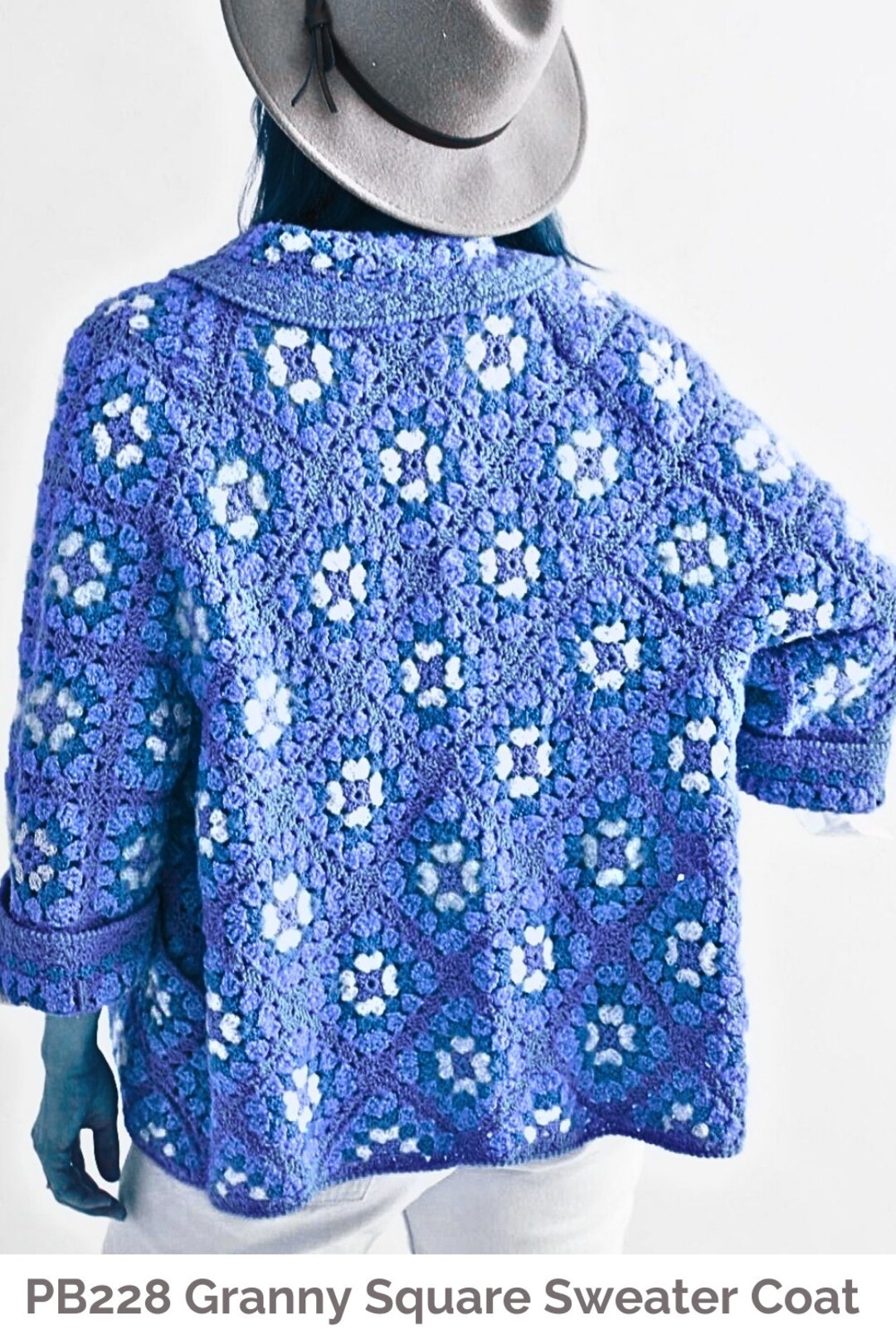 Granny Square Cardigan Crochet Pattern PDF Download,vintage