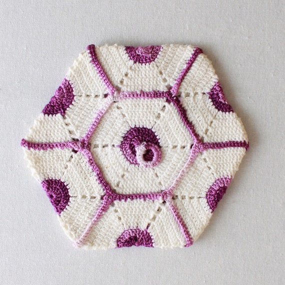 Vintage Purple Potholders Set Crochet Pattern PDF Etsy