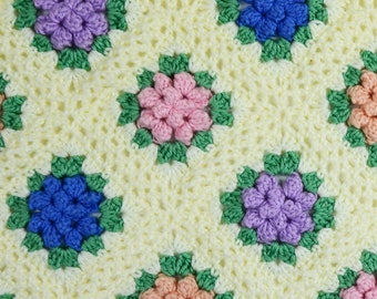 Vintage Popcorn Stitch Granny Afghan Crochet Pattern (PDF Download)