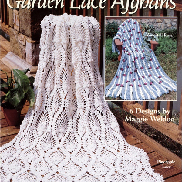 Garden Lace Afghans Crochet Pattern, 6 Designs (PDF Download)