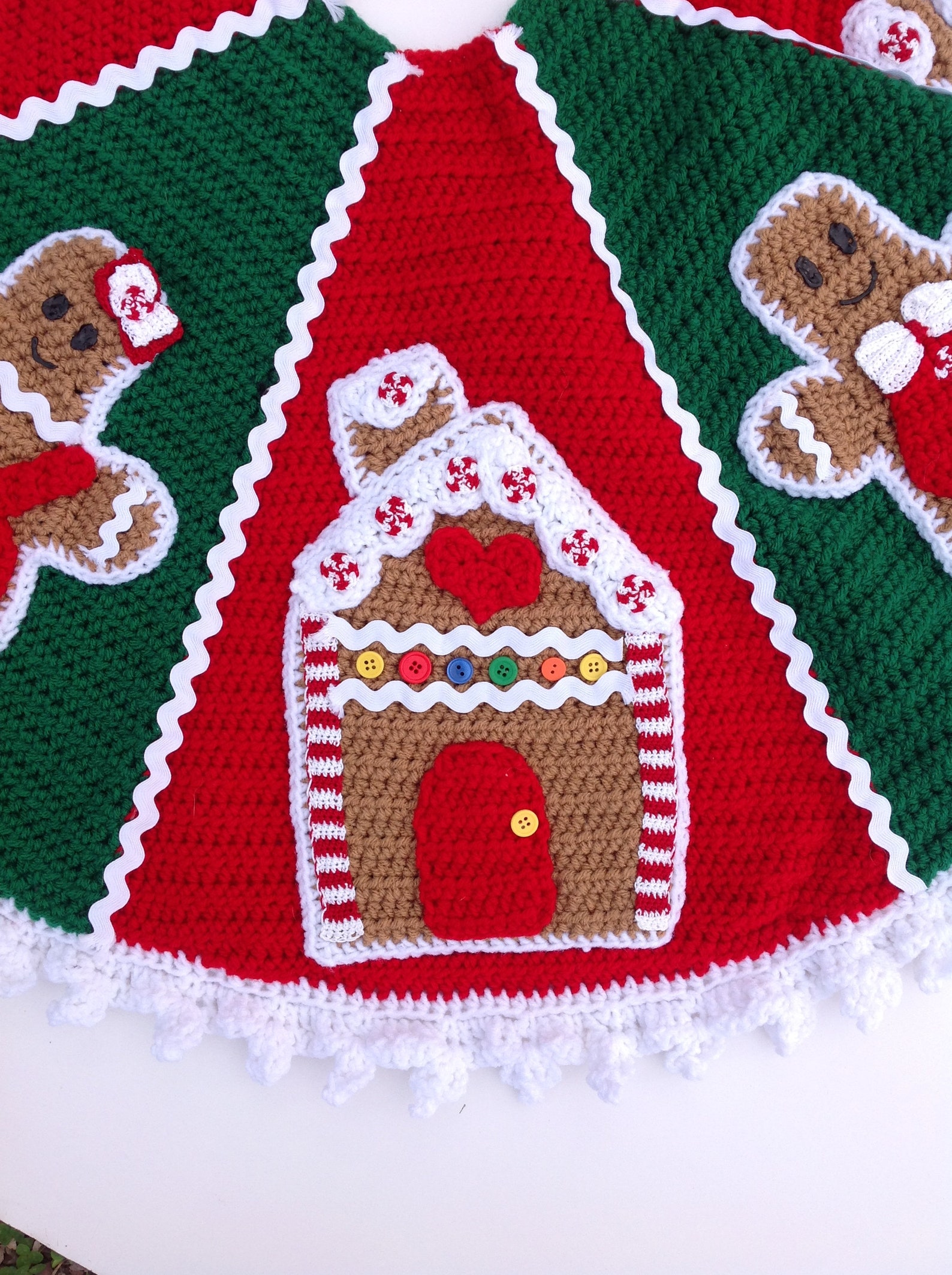 Gingerbread Tree Skirtcrochet Tree Skirt Patterncrochet Etsy