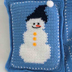 Snowman Afghan Pillow Crochet Pattern PDF Download,Snowman Afghan Crochet,Snowman Pillow Crochet,PDF download,Intermediate Skill Blanket,PDF image 3