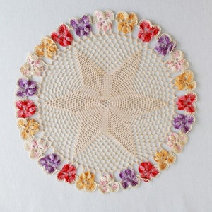 Crochet Pattern PDF Vintage Pansy Star Doilies