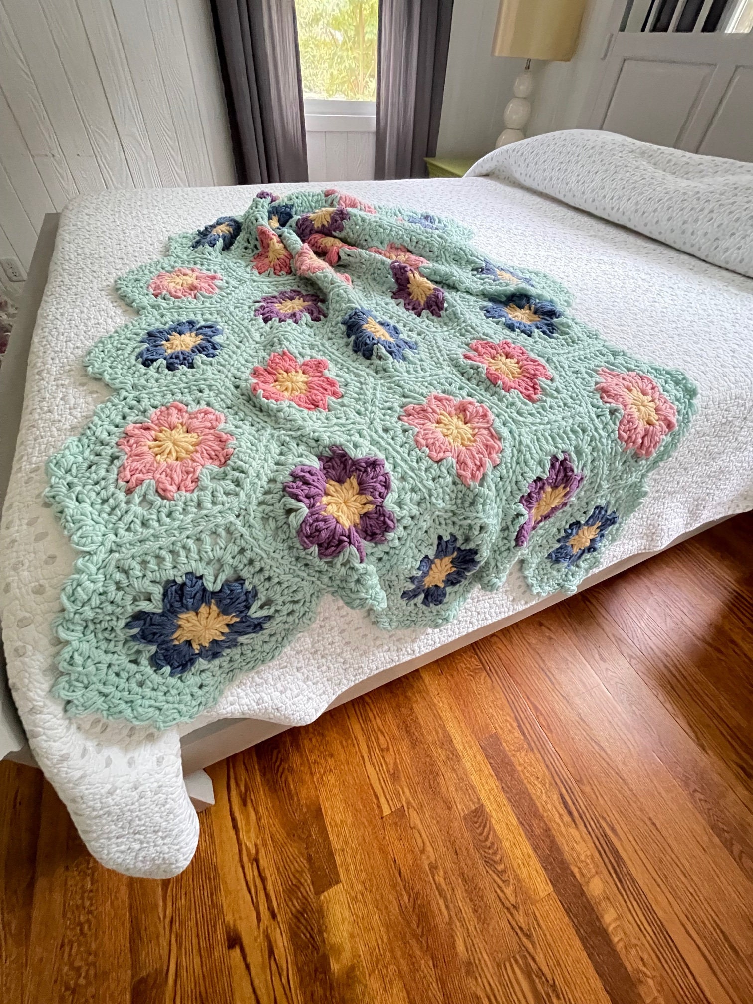 Flower Garden Afghan Crochet Pattern PDF Downloadfloral | Etsy