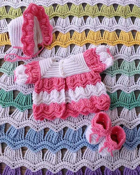 Crochet Pattern PDF Ripple Layette