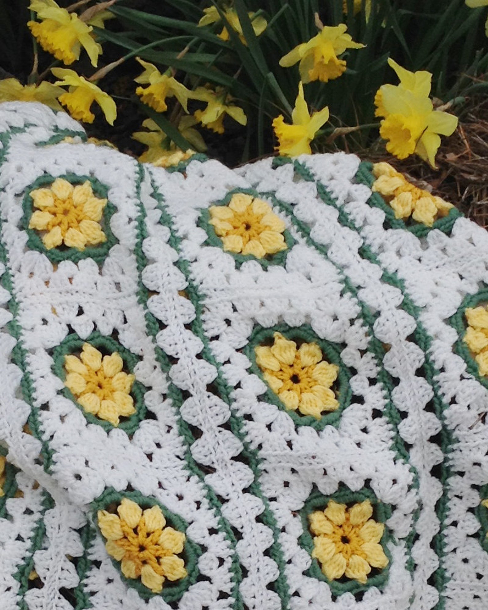 Daisy Afghan Crochet Pattern PDF Downloadfield of Daisies Etsy