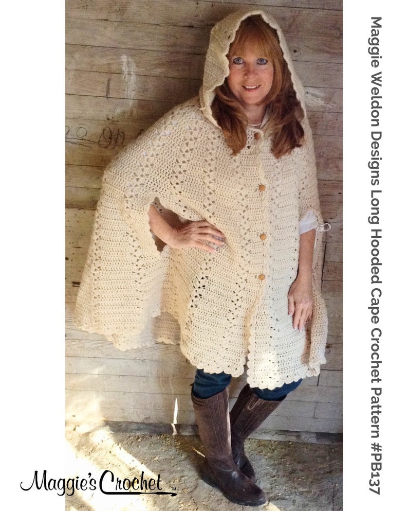 Long Hooded Cape Crochet PDF,Download Crochet Pattern,Hooded Cape,Crochet Pattern PDF,Crochet Cape pdf,Intermediate Crochet Pattern,Cape pdf image 2