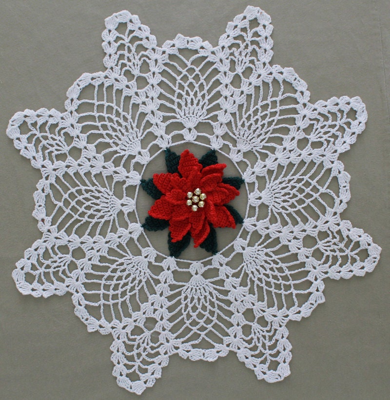 36 Doily Crochet Patterns for Elegant Handmade Home Decor 24 Poinsettia Pineapple Doily