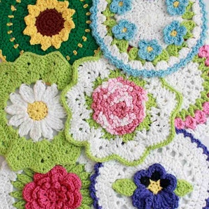 Floral Bouquet of Dishcloths Set 1 Crochet Pattern PDF - Etsy