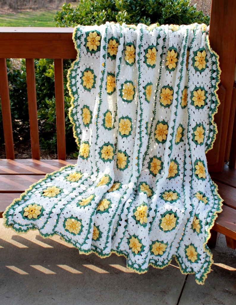 Daisy Afghan Crochet Pattern PDF Downloadfield of Daisies Etsy