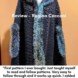 Long Hooded Cape Crochet PDF,Download Crochet Pattern,Hooded Cape,Crochet Pattern PDF,Crochet Cape pdf,Intermediate Crochet Pattern,Cape pdf image 9