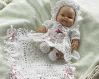 Patrón de conjunto de crochet para muñeca Chloe (18 cm) (Descarga PDF)
