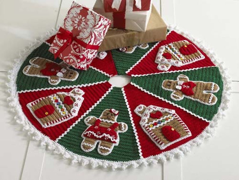 Gingerbread Tree Skirtcrochet Tree Skirt Patterncrochet Etsy