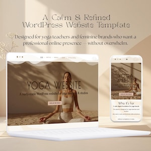Yoga WordPress Template for Elementor Pro, Feminine Wellness Website Design, Coach & Studio Layout