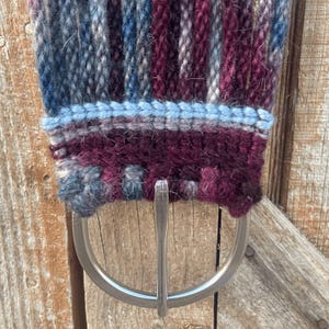32&quot; Mohair Cinch - wine, silver, pale blue