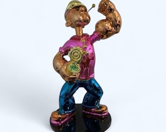 Electroplated Pink Popeye Sculpture. 42cm Sculpture. Alec Monopoly. Pop Art
