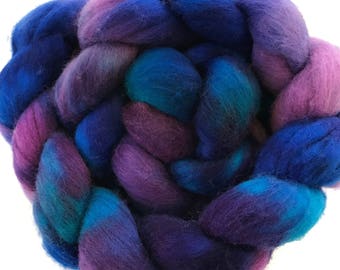 Superfine merino, wool top, hand dyed, 'Sorceress', 4 oz.