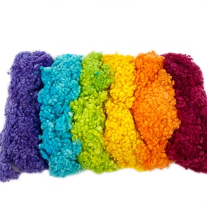 Hand dyed wool nepps, 1.25 ounces, rainbow sampler pack image 1
