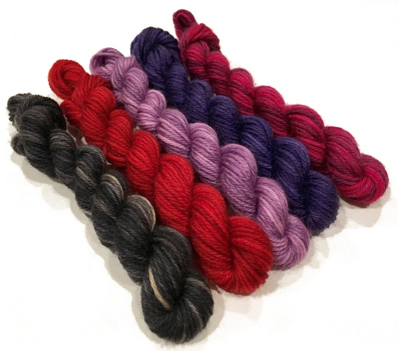 Mini Skein Set, 5g each, hand dyed, Set No. 112 image 1