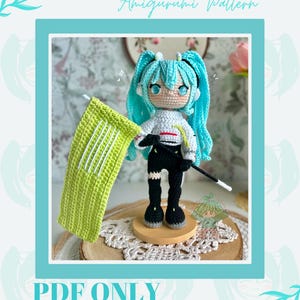 Racing Miku Amigurumi PDF Pattern - PDF Racing Miku Doll Pattern - Digital Racing Miku Amigurumi Pattern