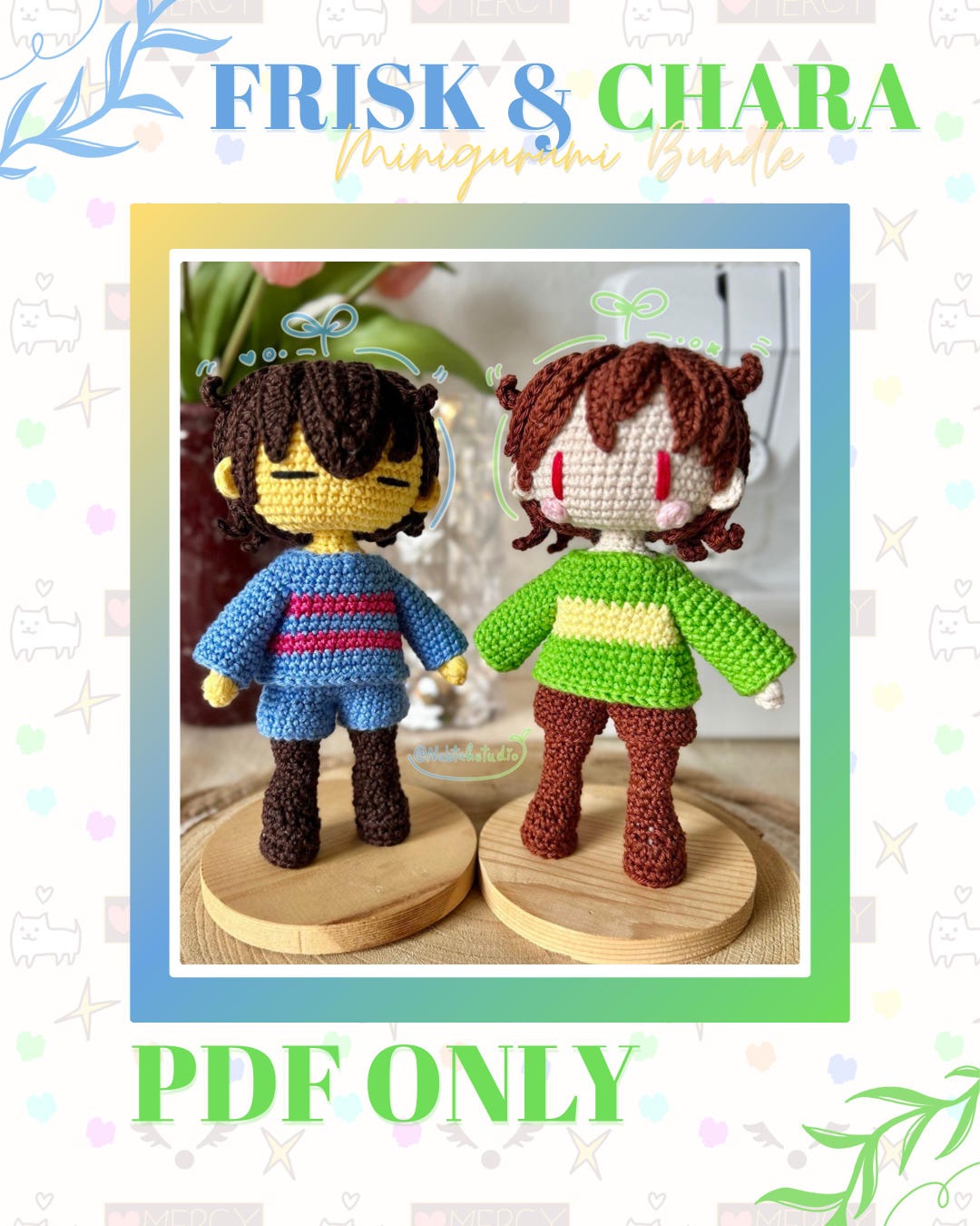 Frisk & Chara Minigurumi PDF Pattern Bundle: Crochet Dolls (17cm) - Etsy