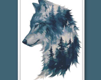Wolf Cross Stitch Pattern: Winter Forest Spirit (PDF Pattern)