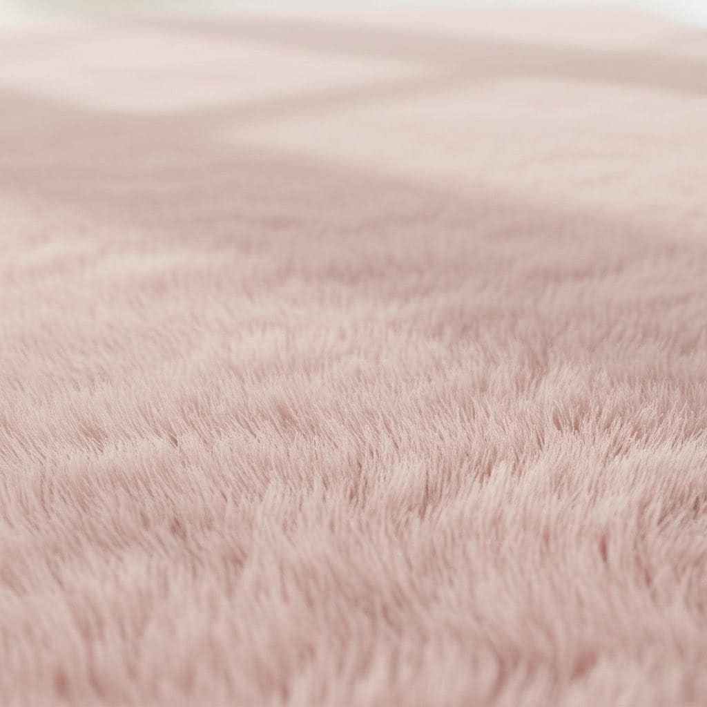 Ultra Soft Pink Faux Rabbit Fur Rug, Fluffy Washable Shaggy Carpet for ...