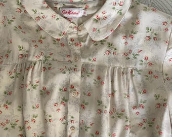 vintage rosebud Cath Kidston silk blouse size UK 10