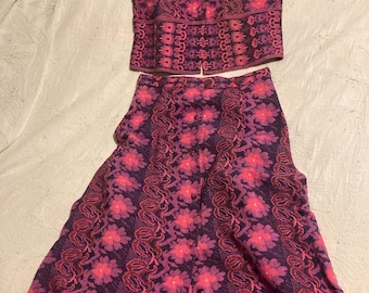 vintage 1960s top and maxi skirt size s/m