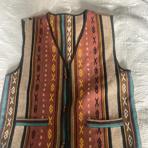 vintage waistcoat/vest size m/L ethnic  woven fabric