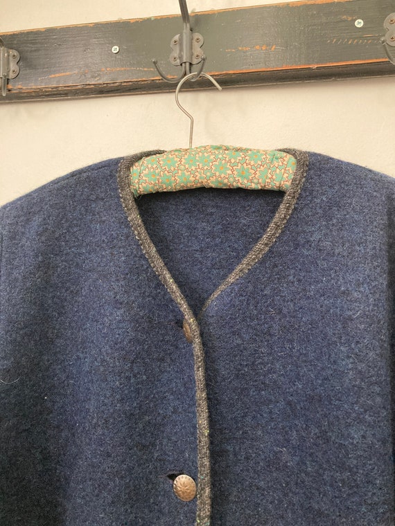 Vintage boiled wool LL Bean navy jacket sizeL - image 2