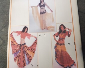 Belly Dance Costume Pattern  for Gore full skirt, Circle Veil, Heavy Paper, Uncut