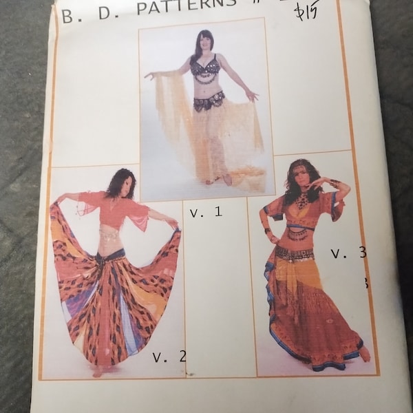 Belly Dance Costume Pattern  for Gore full skirt, Circle Veil, Heavy Paper, Uncut